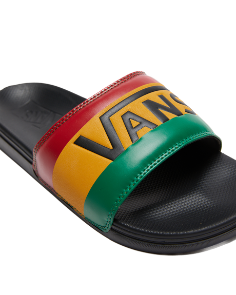 Vans La Costa Slide On Slides Flip Flops Bob Marley Reggae - Rasta Black
