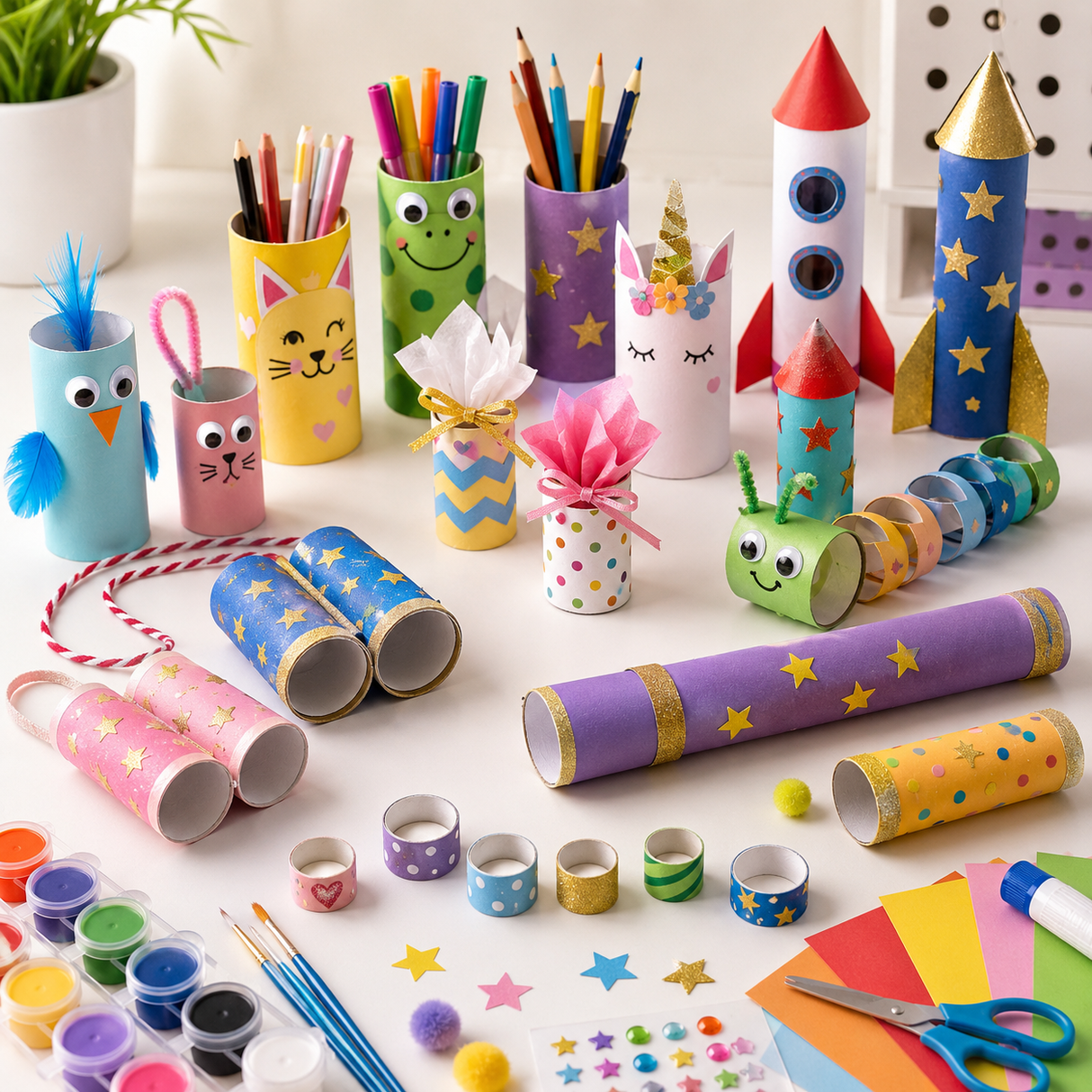 3x 20cm White Strong Cardboard Paper Tubes - Arts, Crafts & DIY (30/40/50mm Diameters)