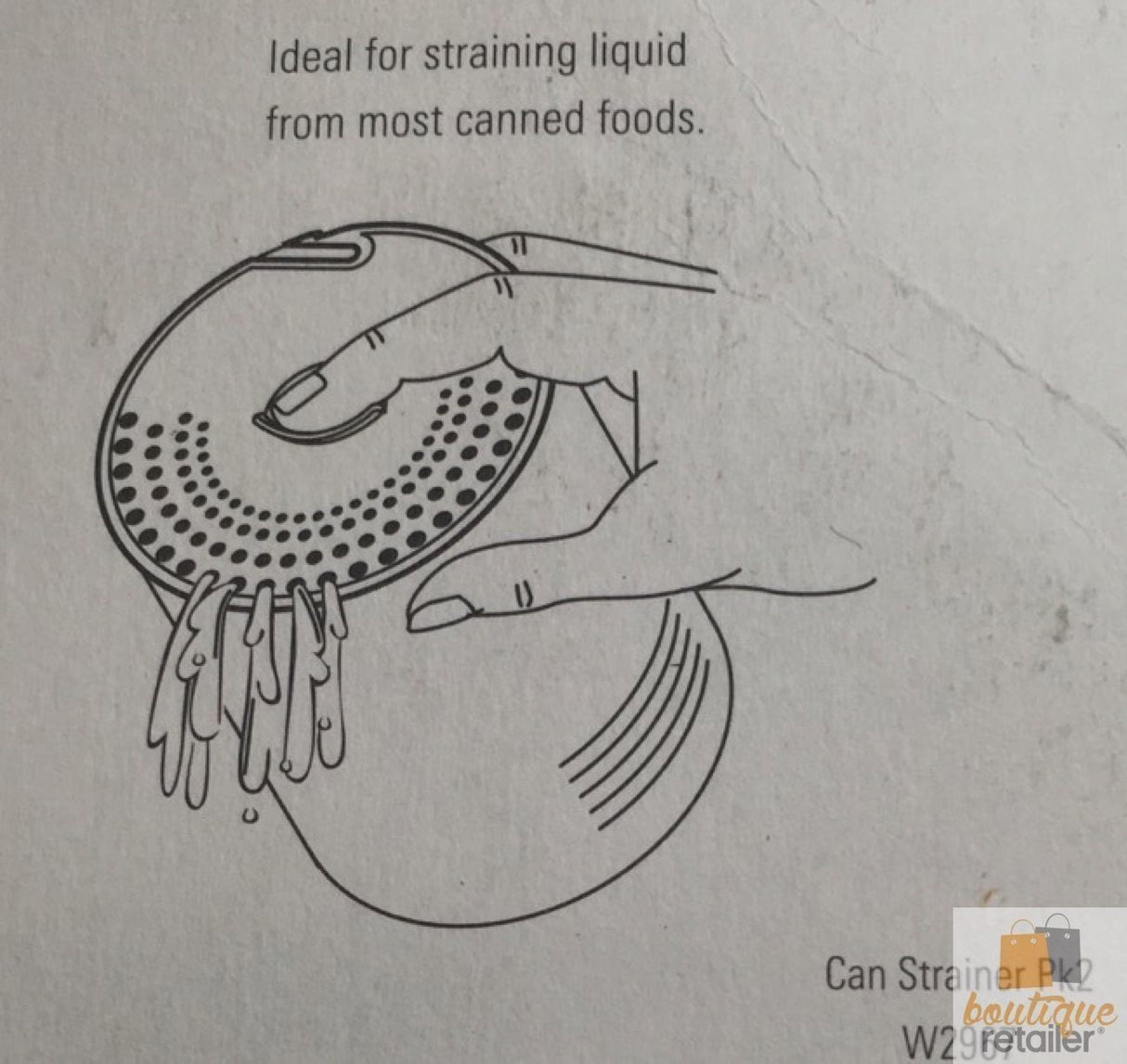 12x WILTSHIRE Essentials Can Strainer with Ring Pull Hook Quality Colander