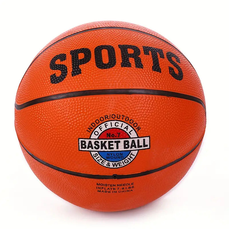 Classic Rubber Training Basketball - Black/Orange (Size 7)
