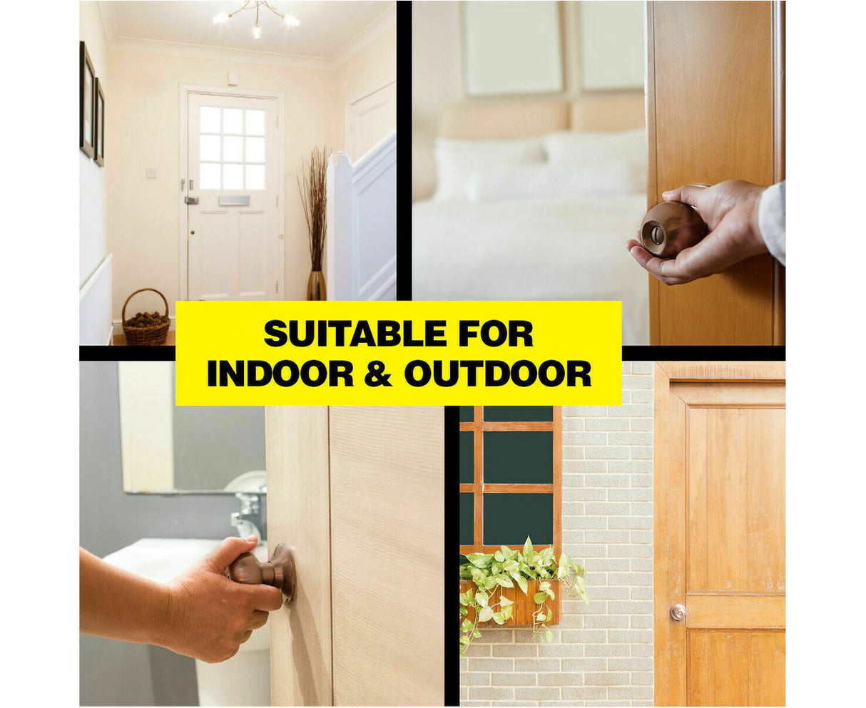 Entrance Door Handles Set Passage Entry Door Lock Knobs Privacy Locks + 3 Keys - Brown