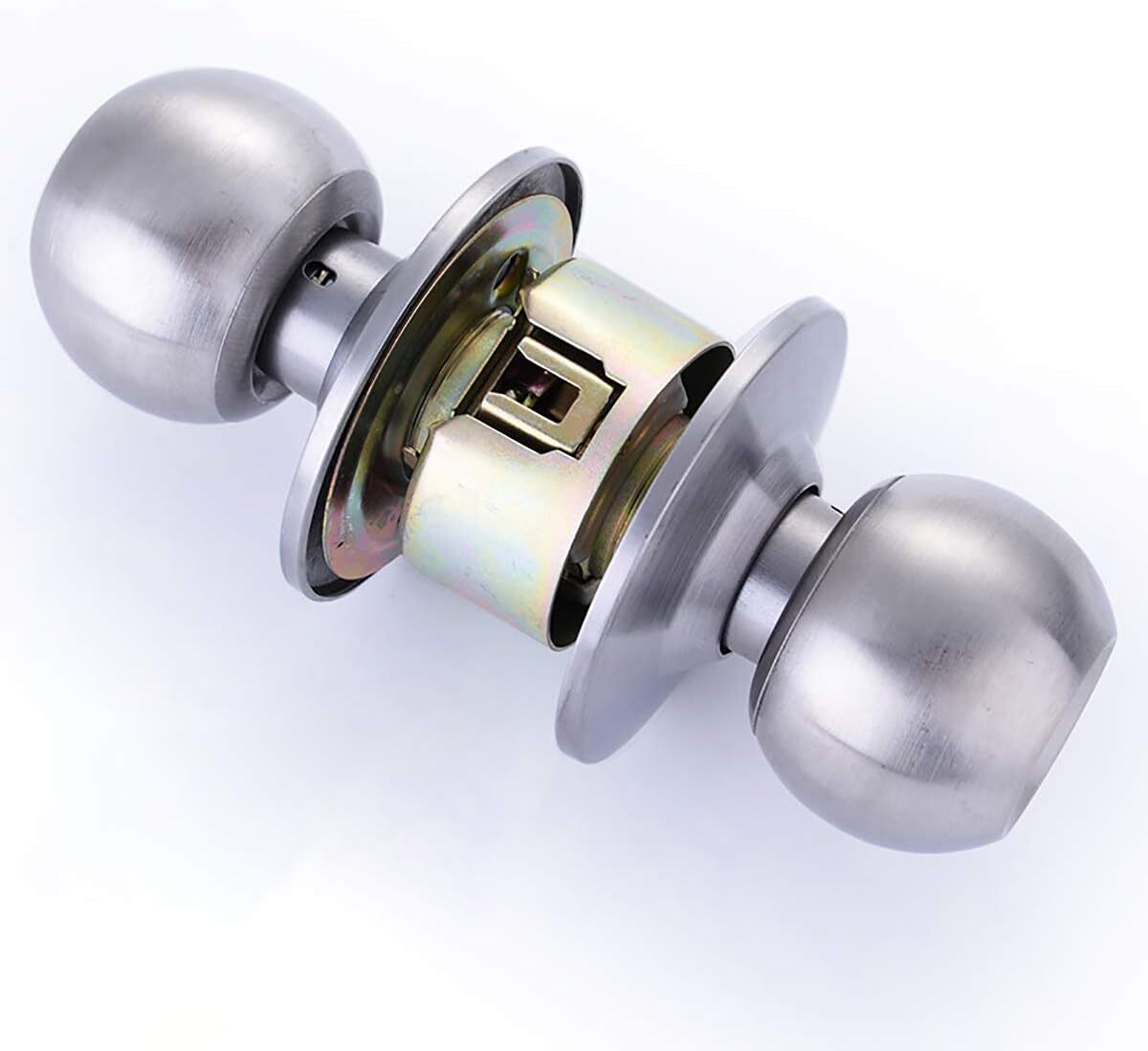 Entrance Door Handles Set Passage Entry Door Lock Knobs Privacy Locks + 3 Keys - Silver