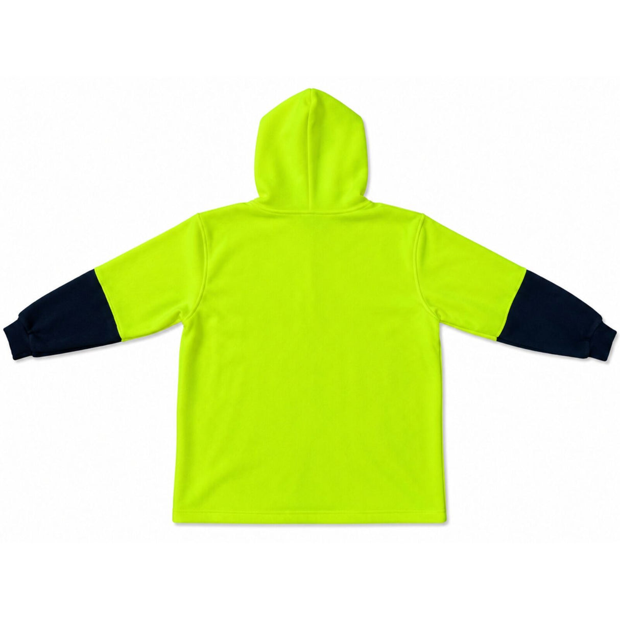 Hi Vis Polar Fleece Full Zip Hoodie Jumper - Yellow/Navy (High Visibility Safety Workwear Jacket)