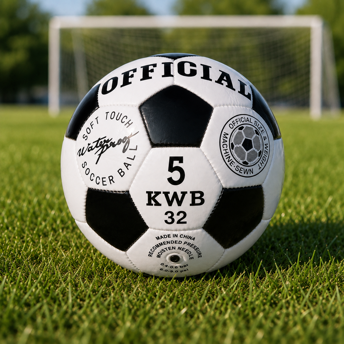 Classic Training Football/Soccer Ball - Black/White (Size 5)