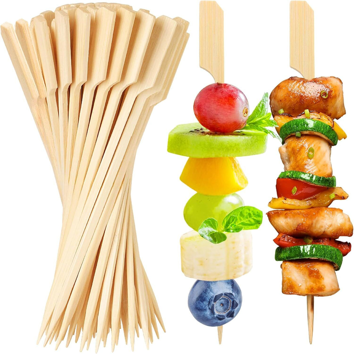 3600pcs 12cm Disposable Short Bamboo Skewers - Eco Friendly (Bulk)