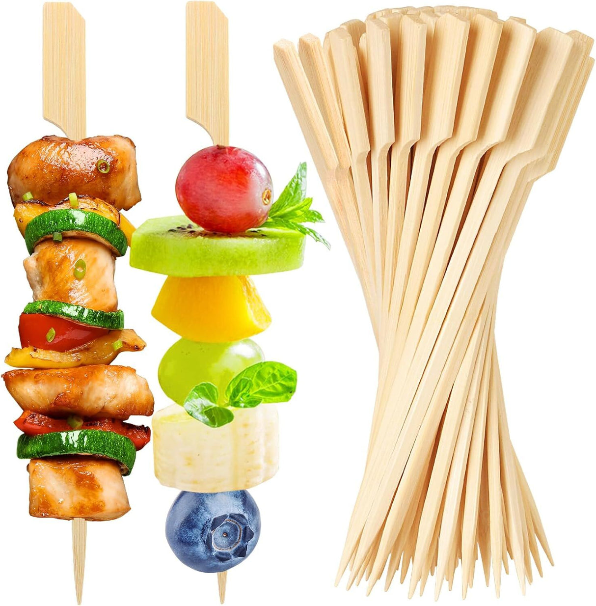 3600pcs 12cm Disposable Short Bamboo Skewers - Eco Friendly (Bulk)
