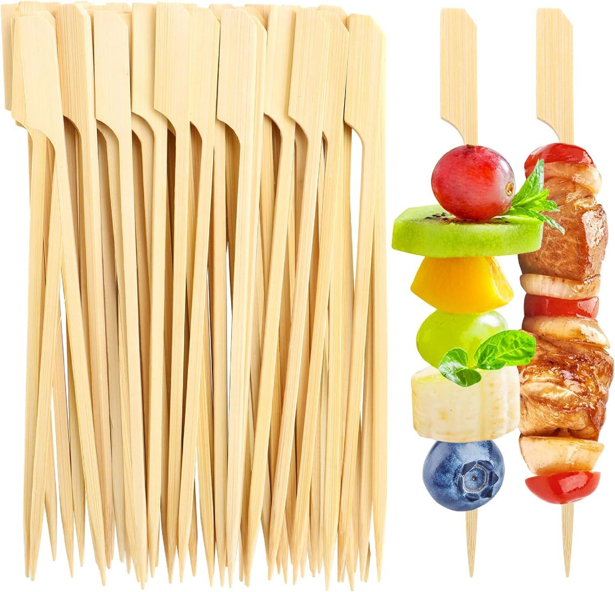 3600pcs 12cm Disposable Short Bamboo Skewers - Eco Friendly (Bulk)