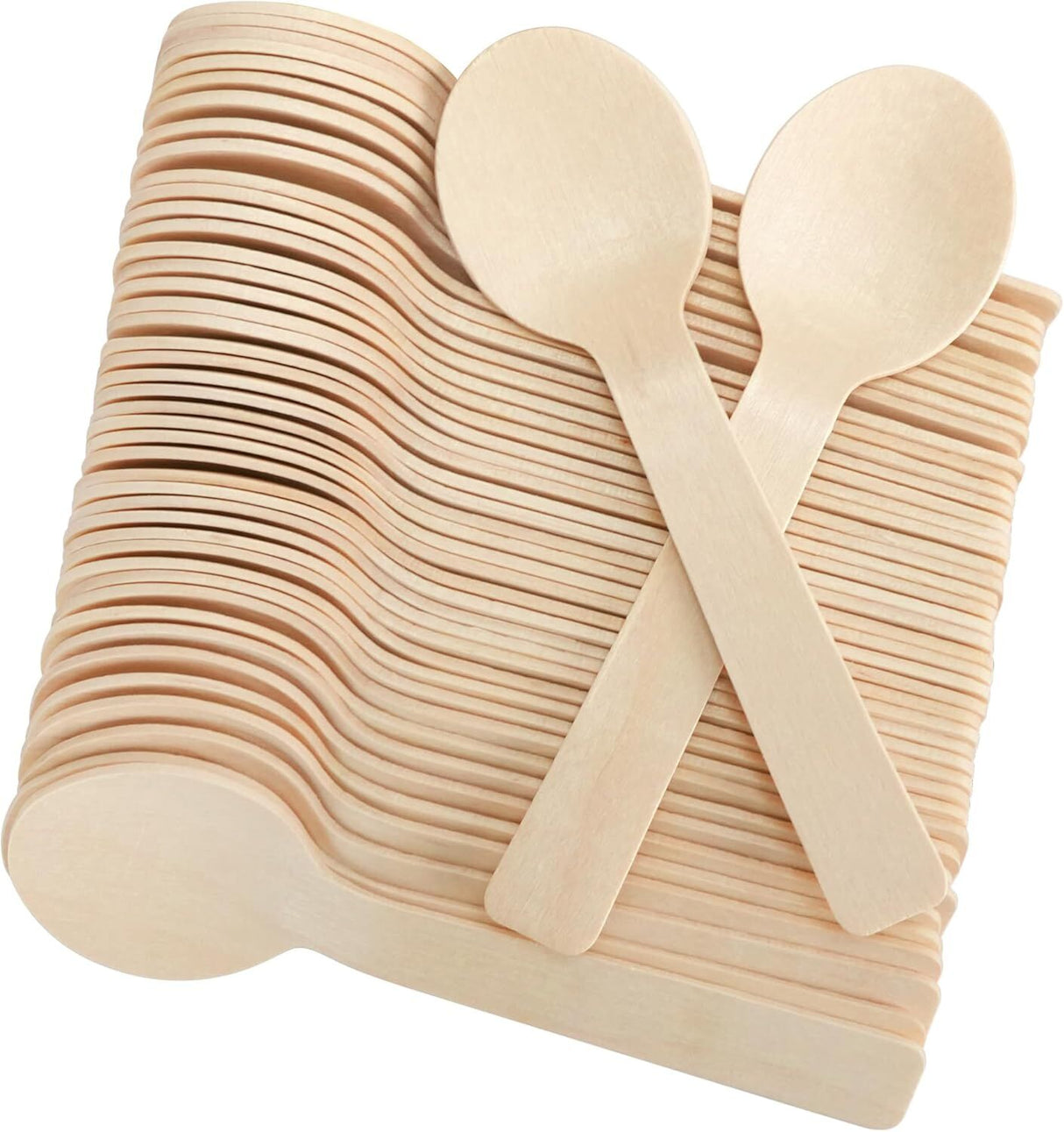 2400pcs 16cm Disposable Wooden Spoons - Eco Friendly Cutlery - Extra Strong (Bulk)