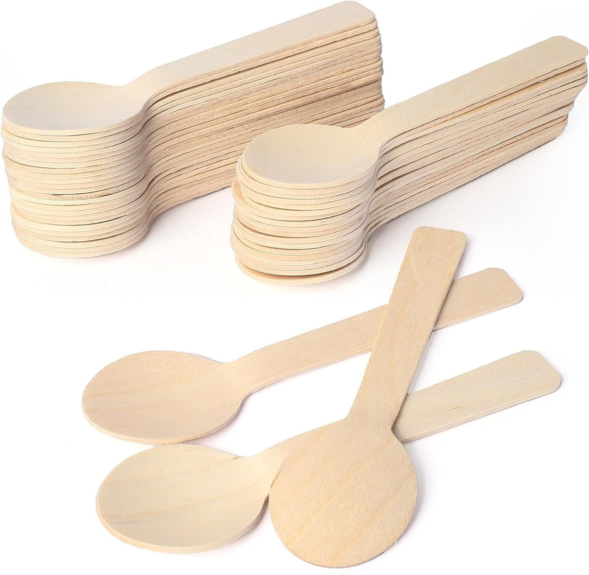 2400pcs 16cm Disposable Wooden Spoons - Eco Friendly Cutlery - Extra Strong (Bulk)