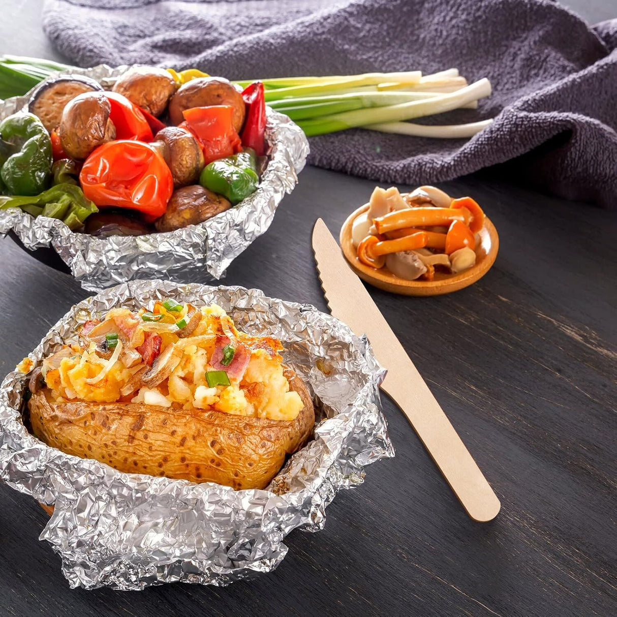 2400pcs 16cm Disposable Wooden Knives - Eco Friendly Cutlery - Extra Strong (Bulk)