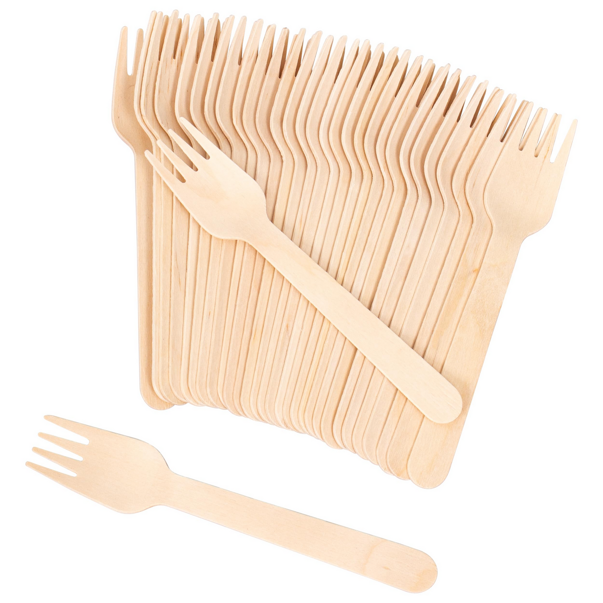 2400pcs 16cm Disposable Wooden Forks - Eco Friendly Cutlery - Extra Strong (Bulk)