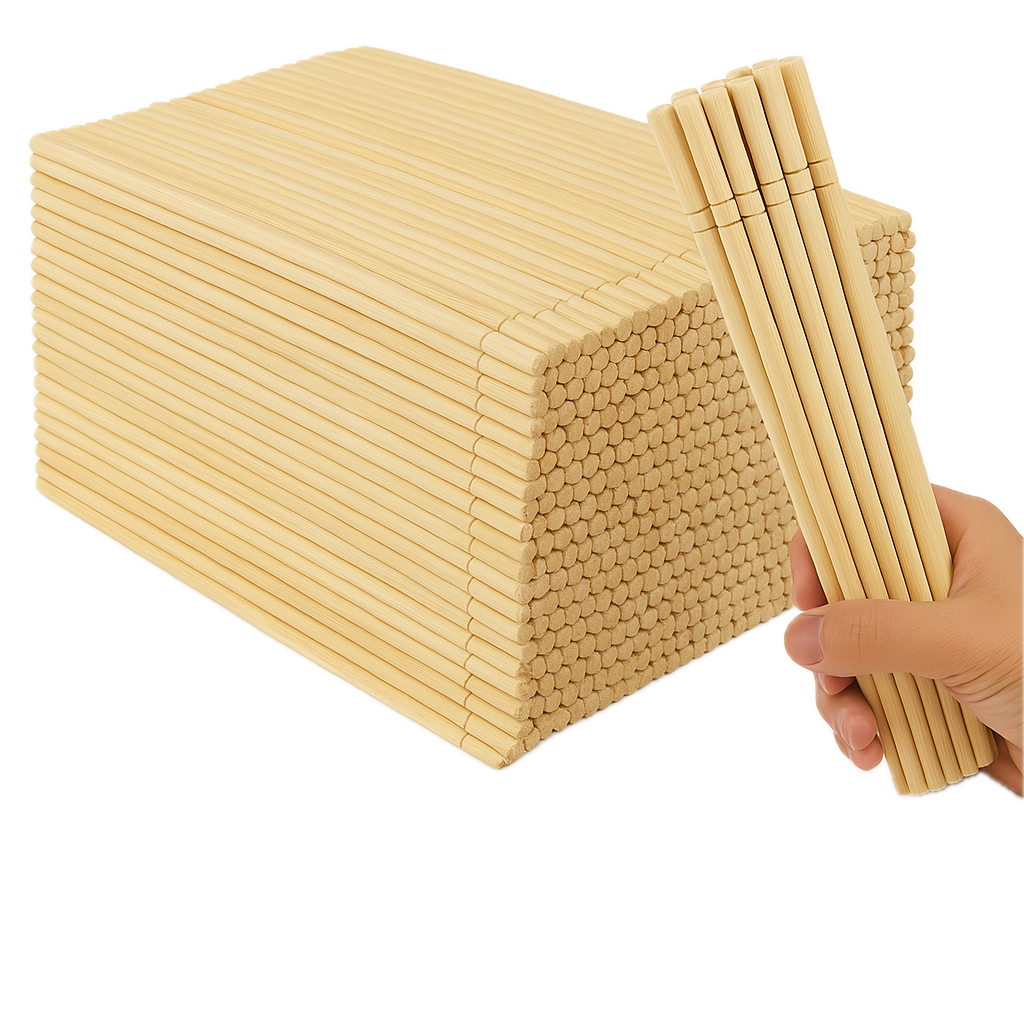 2000pcs 20cm Disposable Bamboo Chopsticks - Eco Friendly Cutlery - Extra Strong (Bulk)