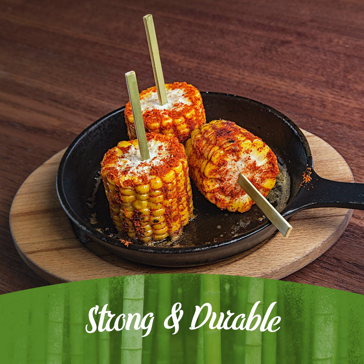 900x 35cm Flat Wooden Bamboo Skewers - Disposable BBQ/Kebab/Satay Meat Sticks (Bulk Pack)