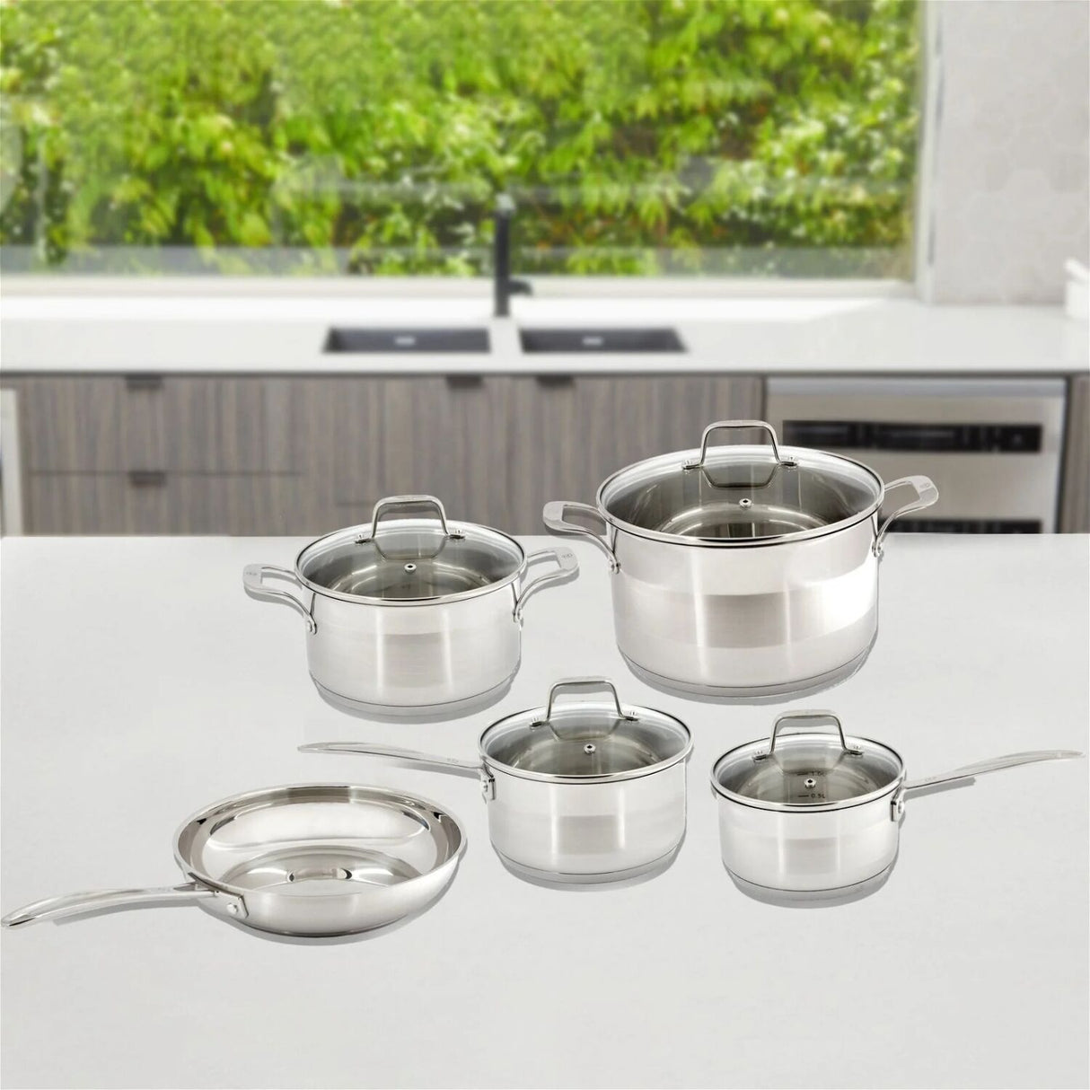 Westinghouse 5 Piece Stainless Steel Pot & Pan Set (WH5P02SS)