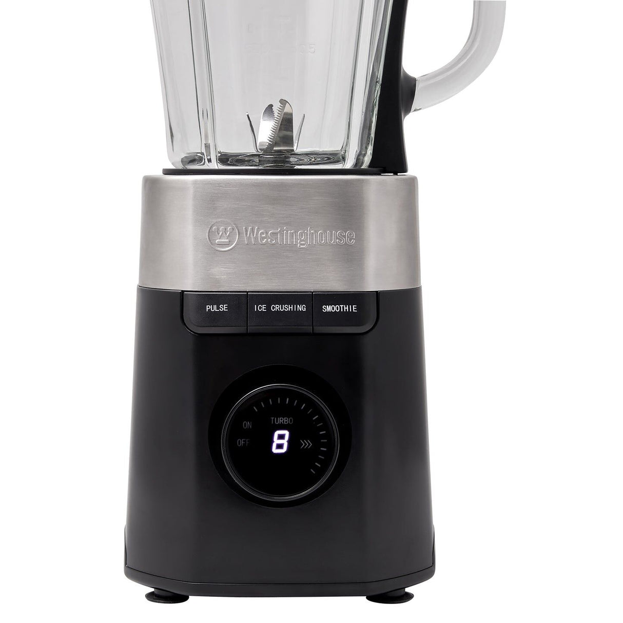Westinghouse 900W Digital Display 1.5L Glass Jug Blender with Hex Blade WHBL04K