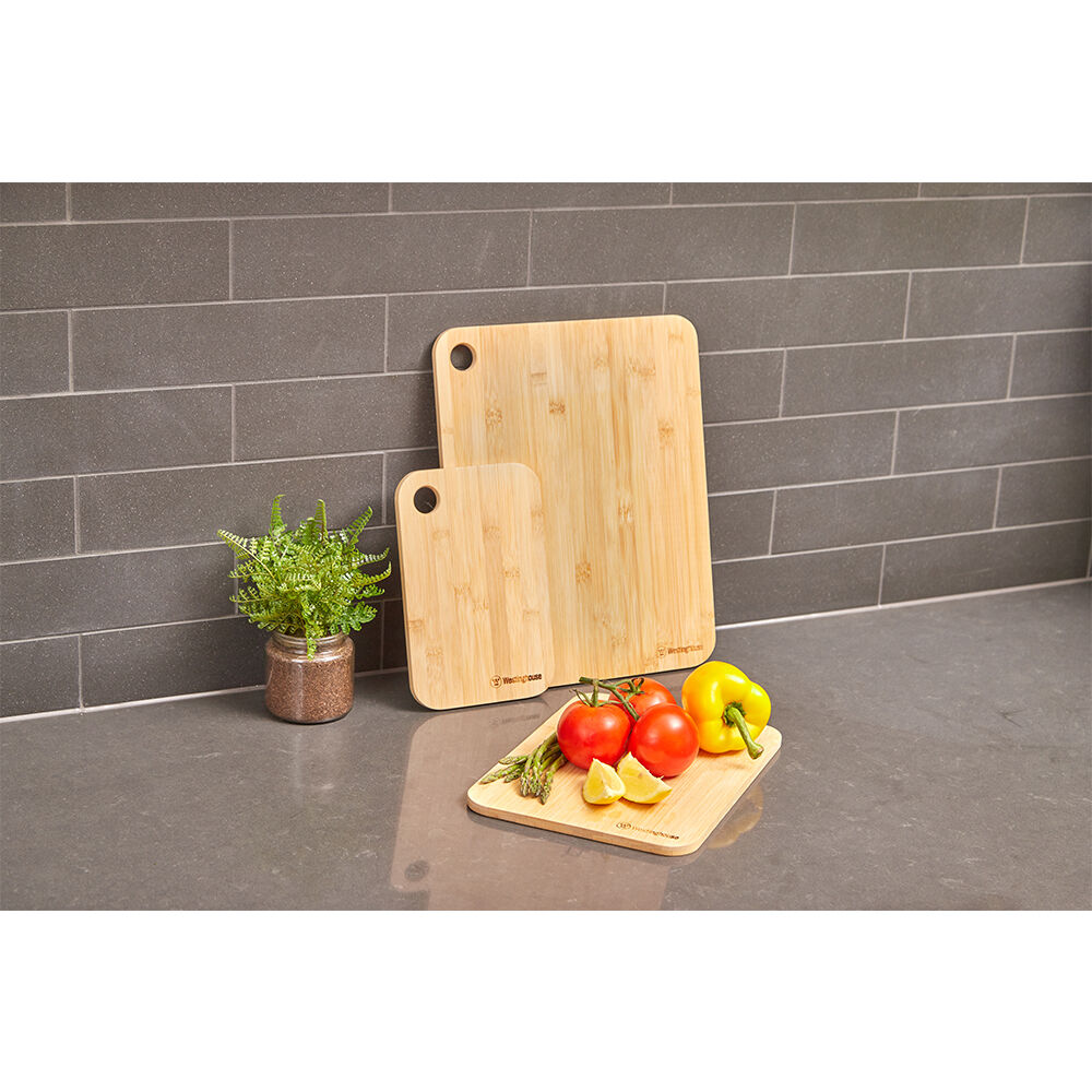 Westinghouse 3 Piece Bamboo Chopping Board Set Reversible Water Resistant