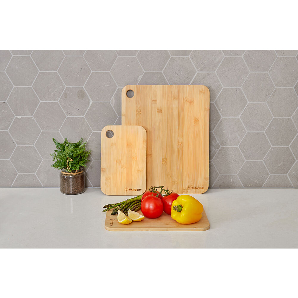 Westinghouse 3 Piece Bamboo Chopping Board Set Reversible Water Resistant
