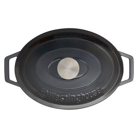 Westinghouse 5L 30cm Oval Cast Iron Pot Casserole in Ombre Grey