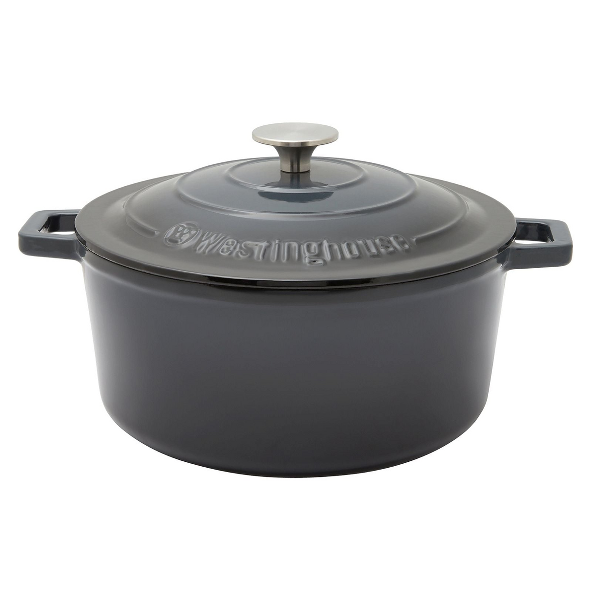 Westinghouse 5L 25cm Round Cast Iron Pot Casserole in Ombre Grey