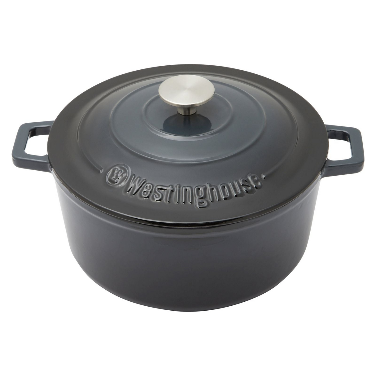 Westinghouse 5L 25cm Round Cast Iron Pot Casserole in Ombre Grey