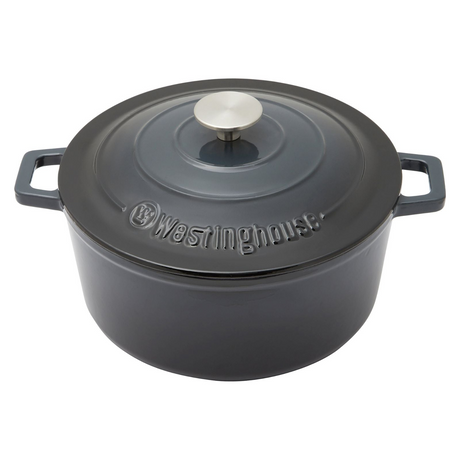 Westinghouse 5L 25cm Round Cast Iron Pot Casserole in Ombre Grey