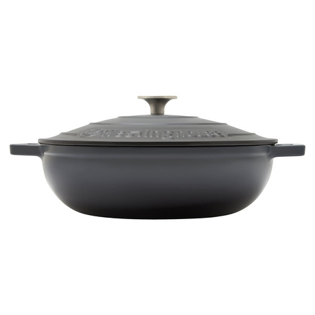 Westinghouse 4L 30cm Oval Cast Iron Pot Casserole in Shallow Grey