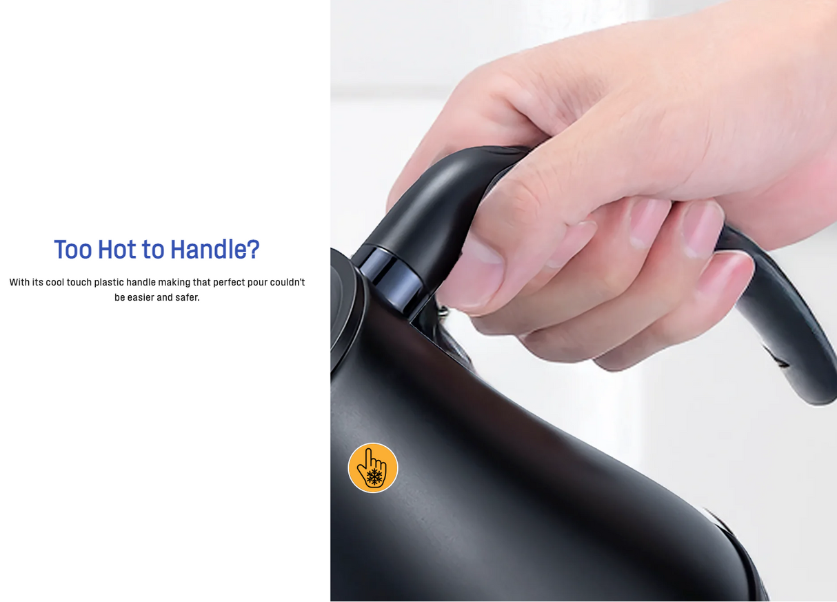 Westinghouse Gooseneck Kettle 1200W 0.8L in Black Stainless Steel - WHGKE01K