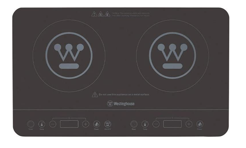 Westinghouse 2400W Twin Induction Touchscreen Cooktop / Hot plate - Black - WHIC02K