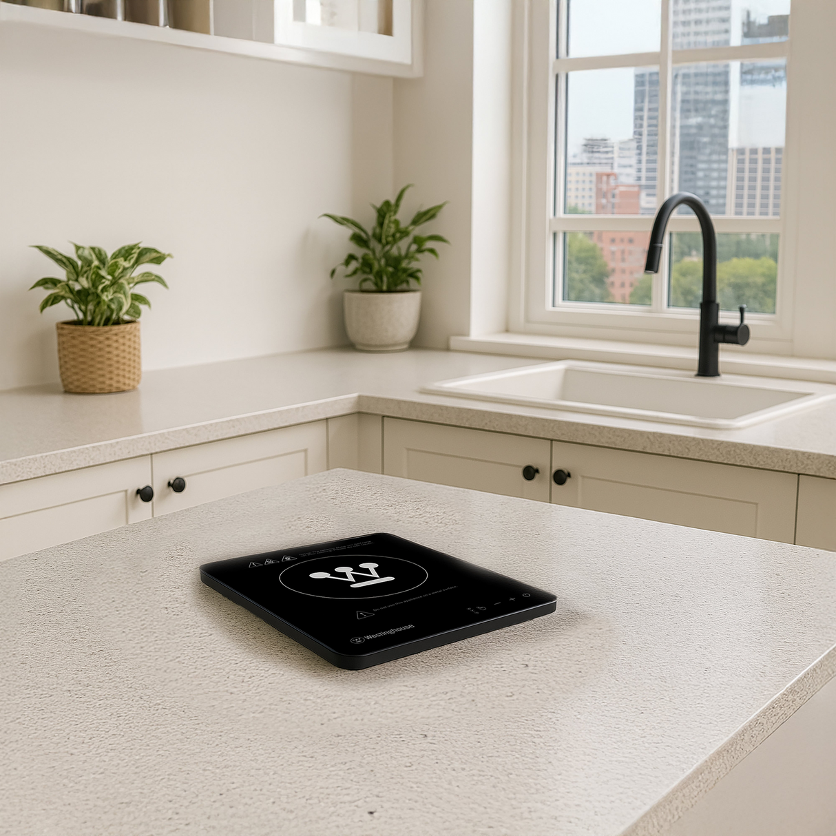 Westinghouse Tablet Style Induction Electric Cooktop 2000W Super Slim Single - Black (WHIC03K)