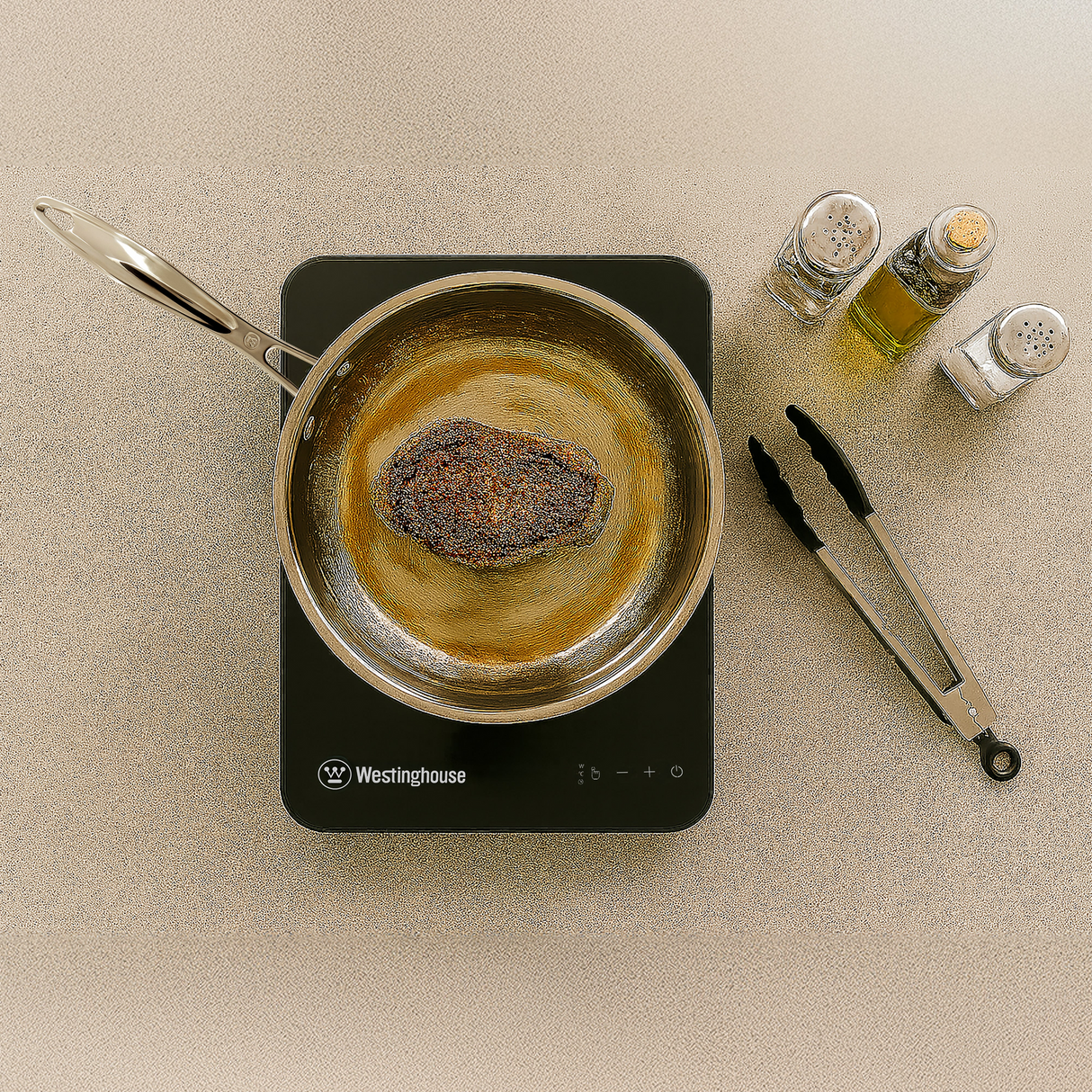 Westinghouse Tablet Style Induction Electric Cooktop 2000W Super Slim Single - Black (WHIC03K)