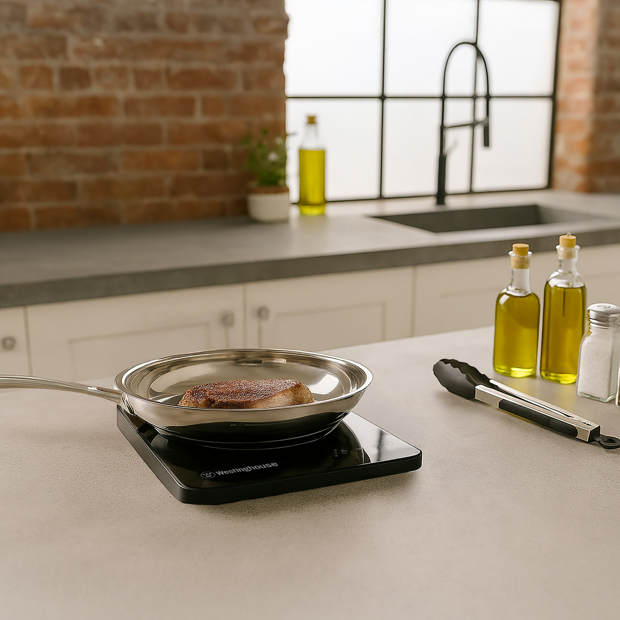 Westinghouse Tablet Style Induction Electric Cooktop 2000W Super Slim Single - Black (WHIC03K)