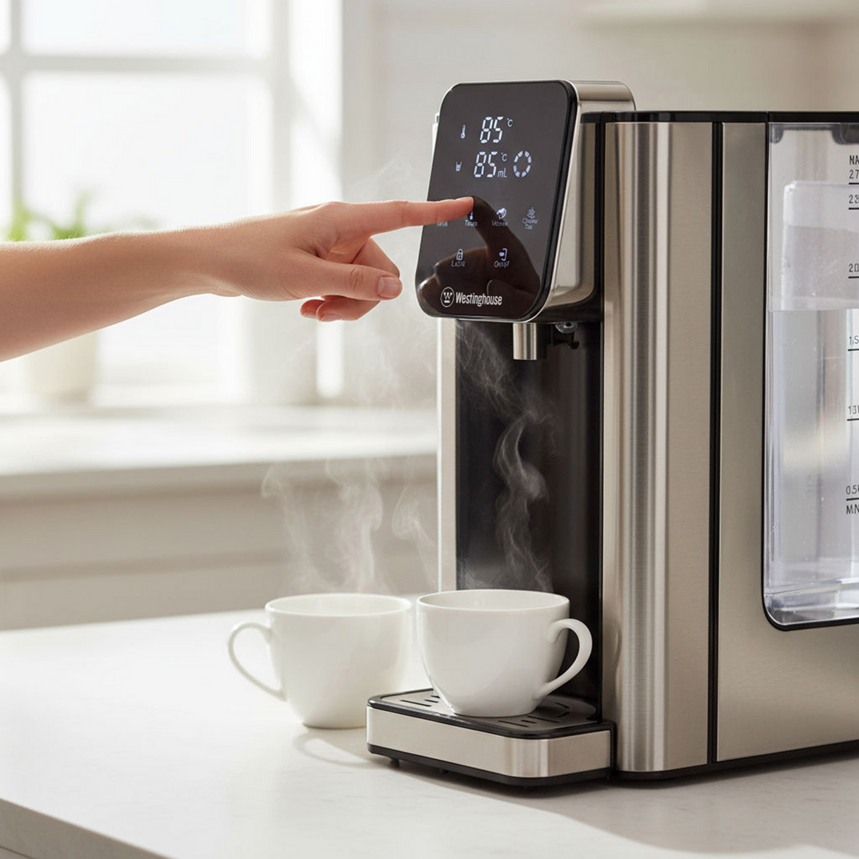 Westinghouse Instant Hot Water Dispenser 2.7L Removable Jug Stainless Steel