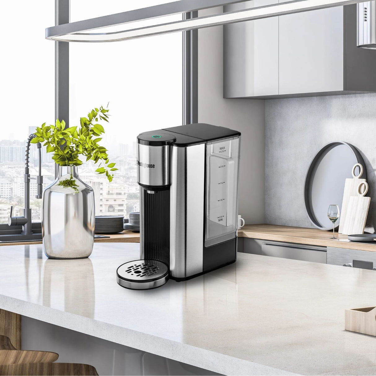 Westinghouse Instant Hot Water Dispenser 2.3L Removable Jug Stainless Steel (WHIHWD06SS)