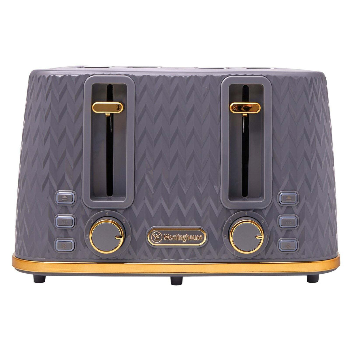 Westinghouse 1.7L Kettle & 4 Slice Toaster Pack Grey/Gold Zig Zag Pattern - WHKTPK13GG