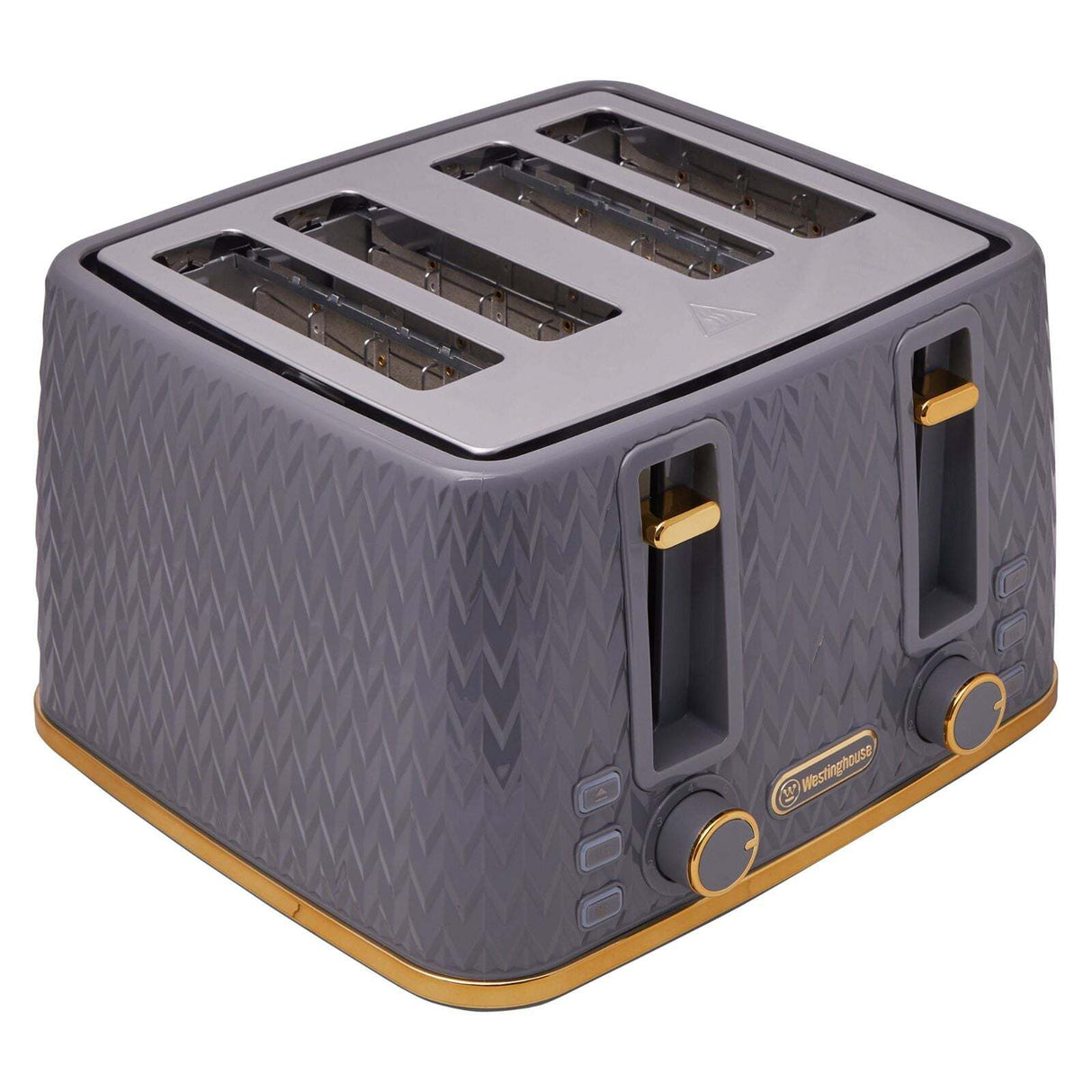 Westinghouse 1.7L Kettle & 4 Slice Toaster Pack Grey/Gold Zig Zag Pattern - WHKTPK13GG