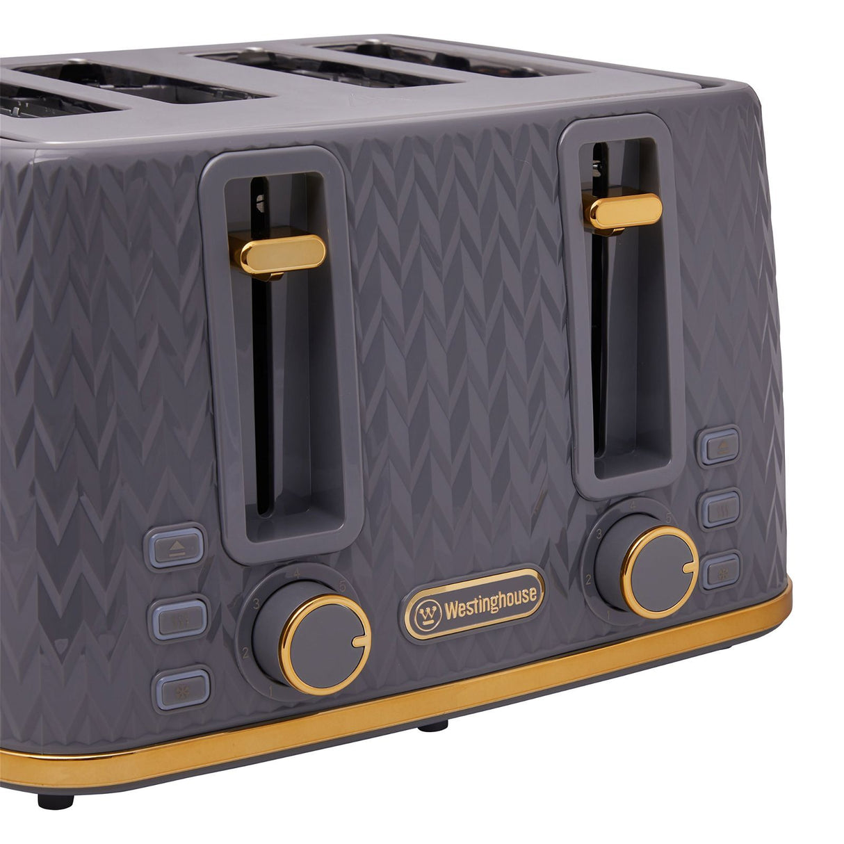 Westinghouse 1.7L Kettle & 4 Slice Toaster Pack Grey/Gold Zig Zag Pattern - WHKTPK13GG