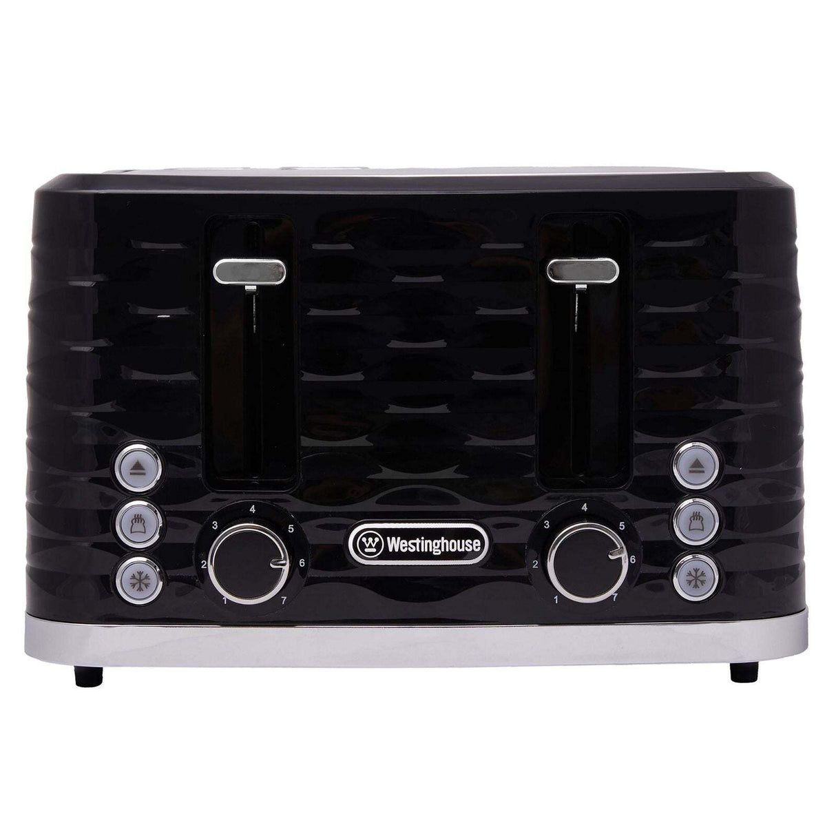 Westinghouse 1.7L Kettle & 4 Slice Toaster Pack Black/Silver Wave Pattern - WHKTPK14K