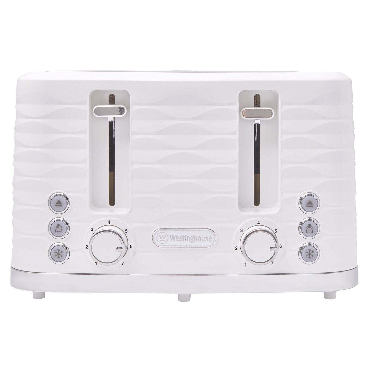 Westinghouse 1.7L Kettle & 4 Slice Toaster Pack White/Silver Wave Pattern - WHKTPK14W