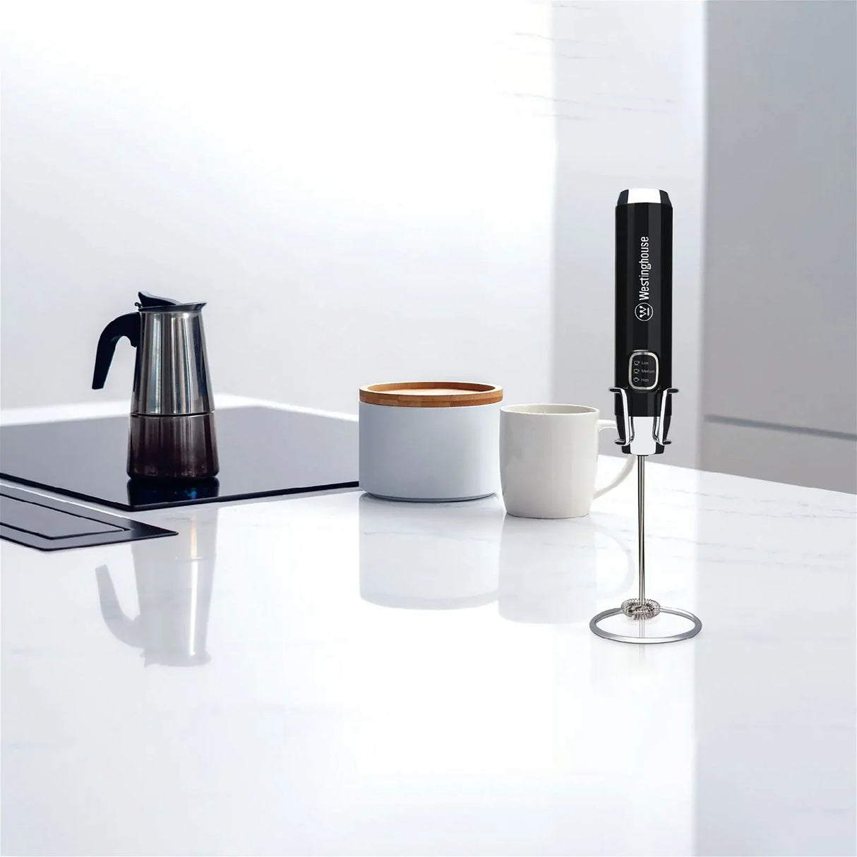 Westinghouse 3-Speed Milk Frother 3.7V Slim Design USB Rechargeable WHMF01K