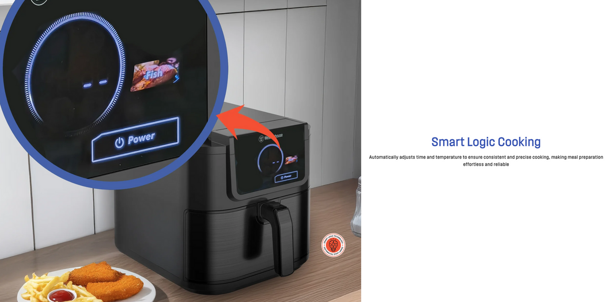 Westinghouse XL Air Fryer Smart Logic 1700W 8L in Black Stainless Steel - WHOF12KS