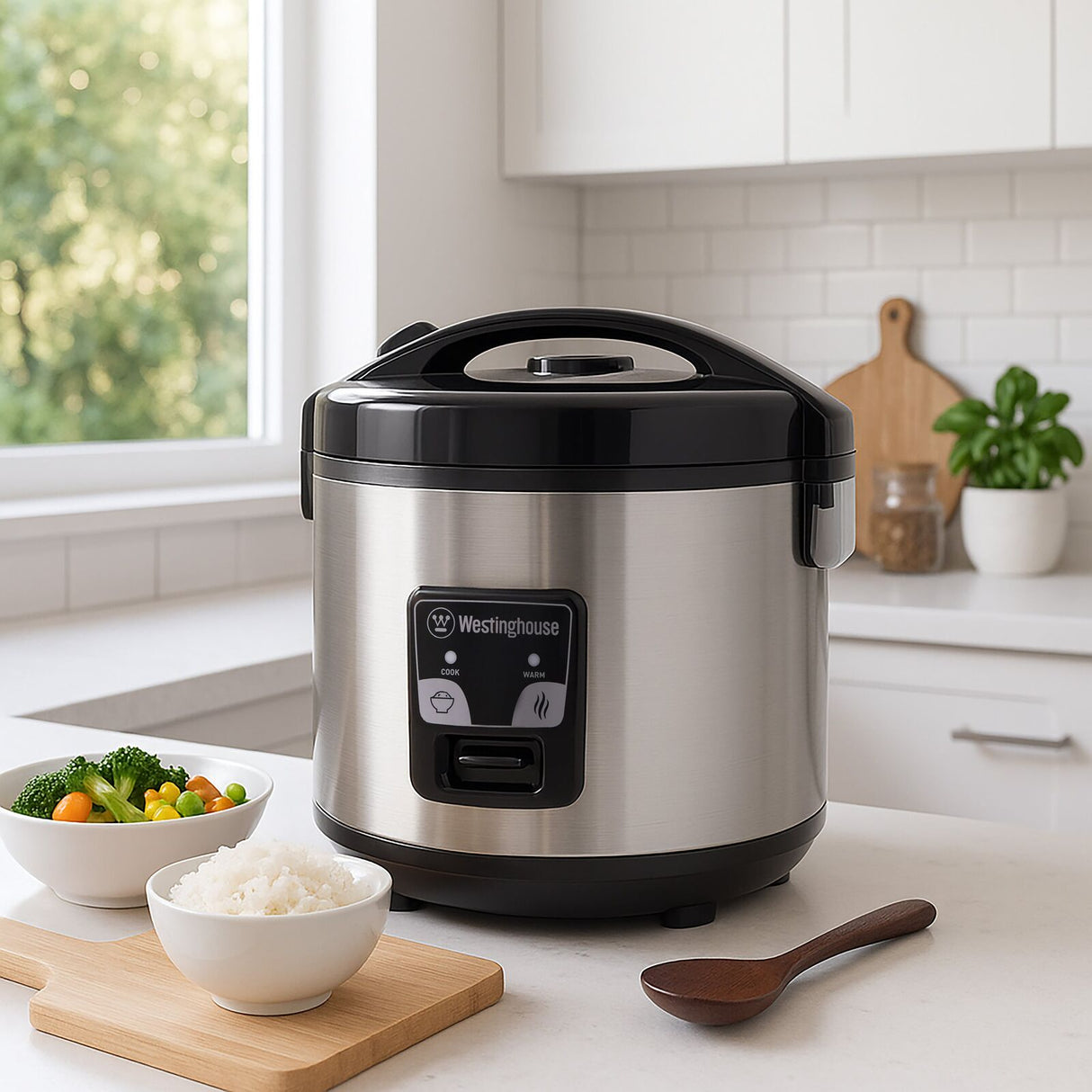 Westinghouse 10 Cup Rice Cooker 700W Keep Warm Function (WHRC05SS)