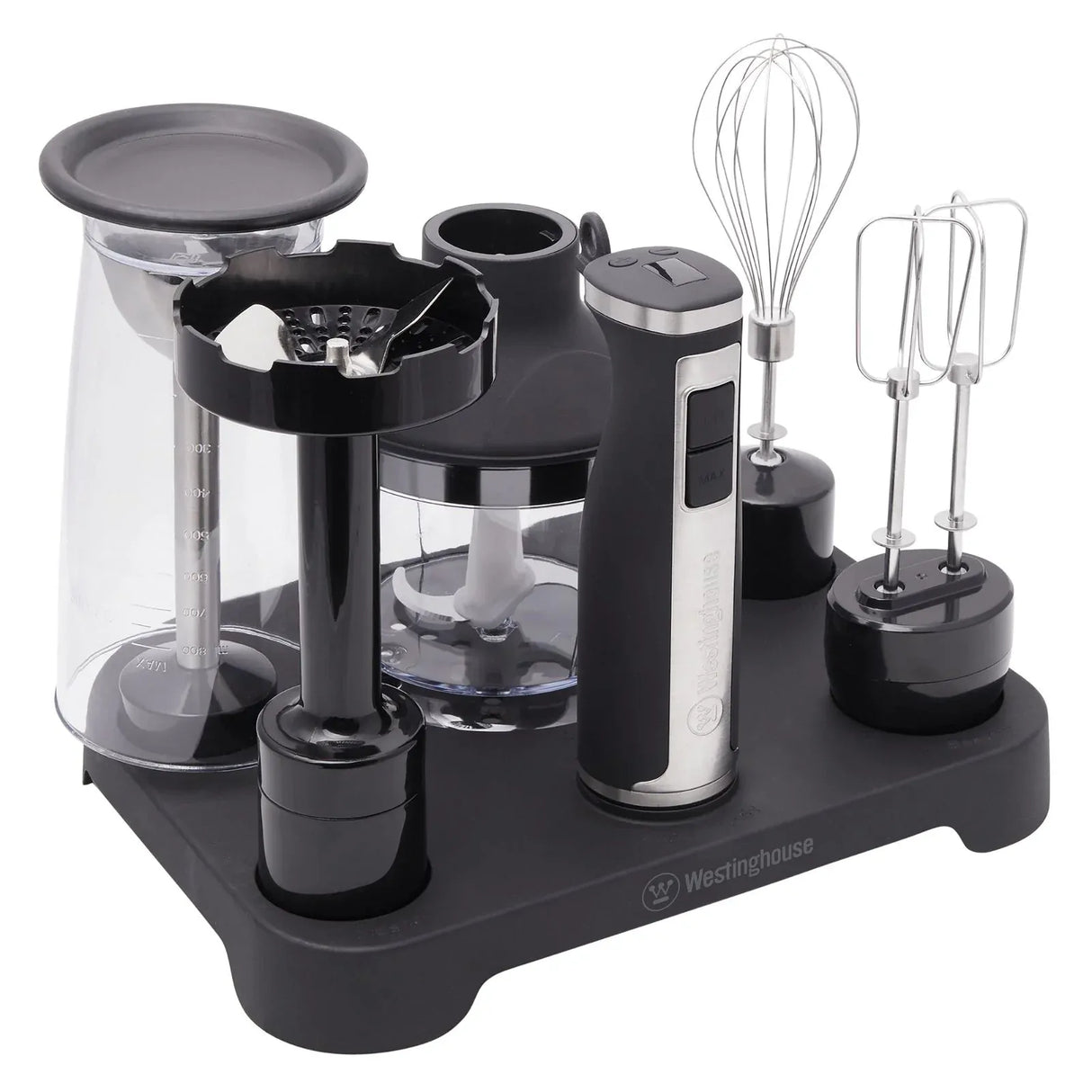 Westinghouse Multi Function 350W Stick Mixer Set w/ Lock In Stand WHSM06SS