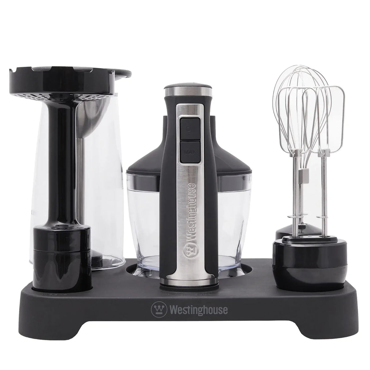 Westinghouse Multi Function 350W Stick Mixer Set w/ Lock In Stand WHSM06SS