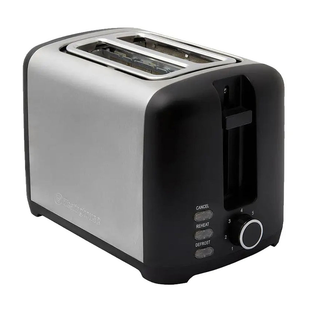 Westinghouse 2 Slice Extra Wide Toast/Bagel Defrost/Reheat/Cancel Toaster Black - WHTS2S06SS
