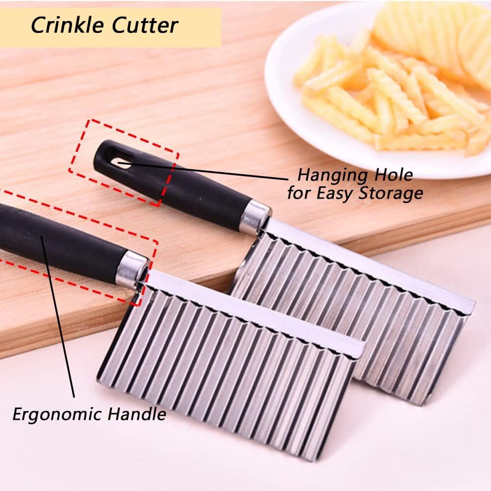 LARGE RIPPLE JELLY KNIFE Stainless Steel Blade Potato Crinkle Wavy Cutter Slicer