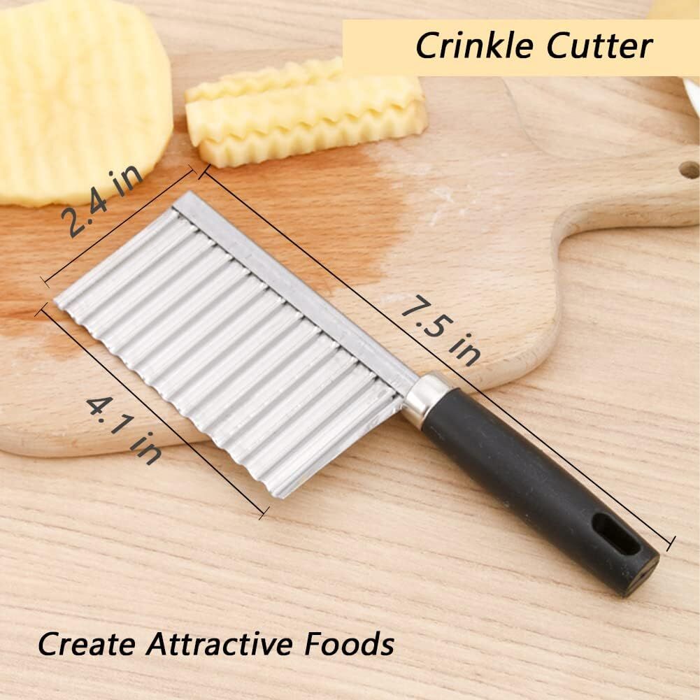 LARGE RIPPLE JELLY KNIFE Stainless Steel Blade Potato Crinkle Wavy Cutter Slicer