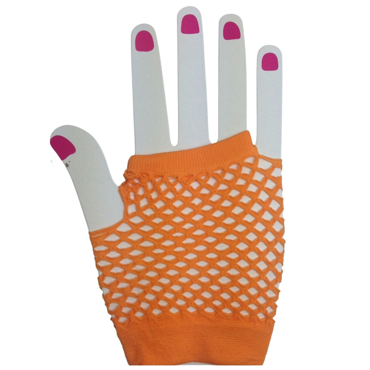 2Pcs Set Golden Blonde Bullet Wig + Fishnet Gloves 70s 80s Womens Costume Party - Orange