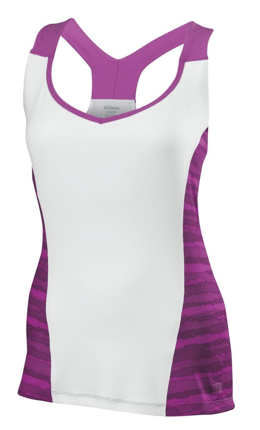 Wilson Cardiff Wavy Print Womens Tennis Tank Top - White (WR3121200)