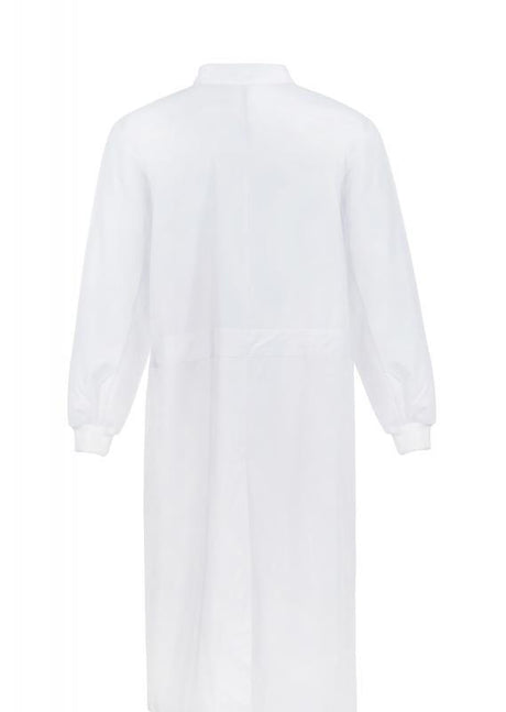 WorkCraft Long Sleeve Dust Coat w Cuff Full Length w Mandarin Collar - White