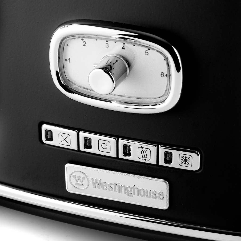 Westinghouse Retro Series 4 Slice Toaster with Removable Crumb Tray - Black - WKTTB809